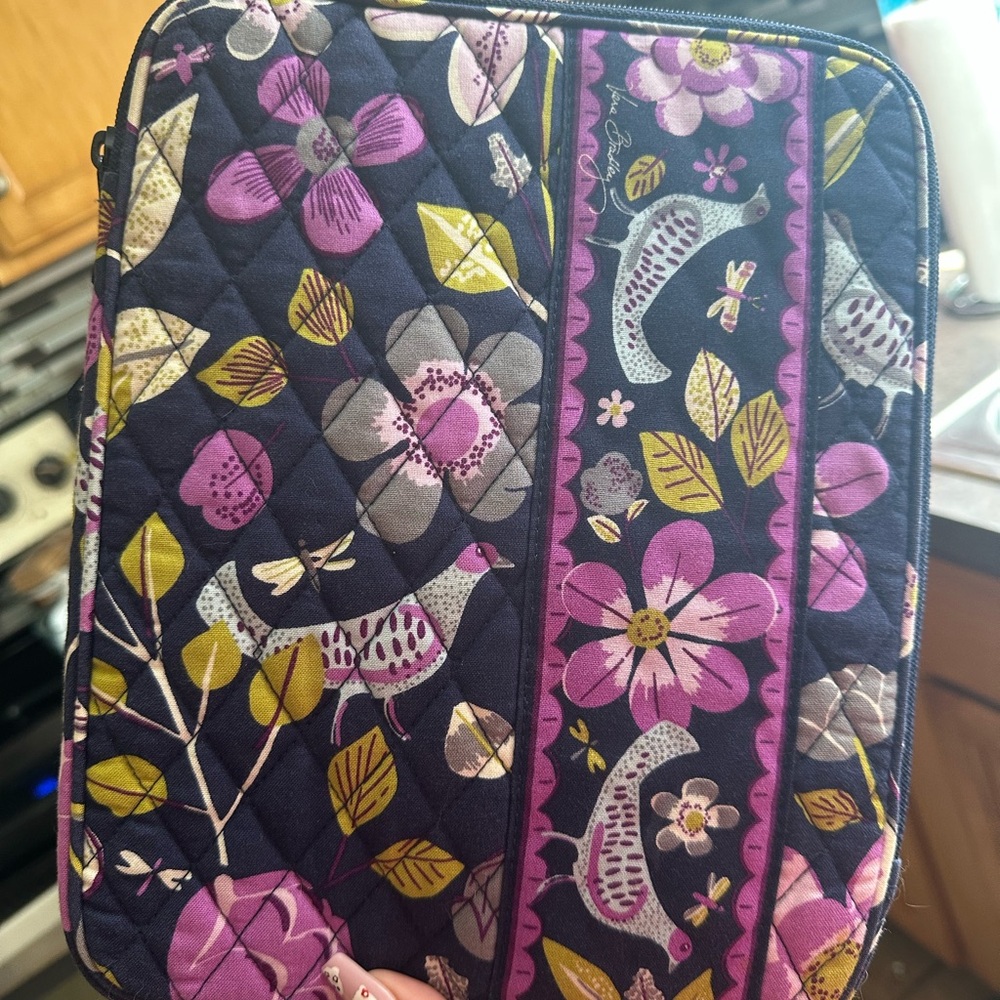 Vera Bradley Navy Floral Quilted Pouch